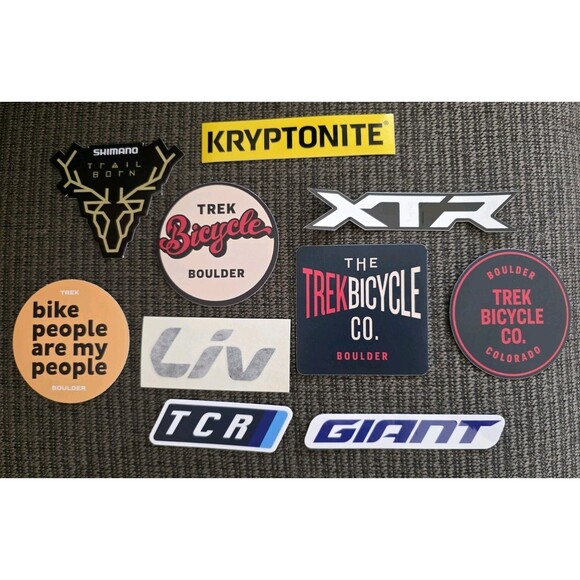 10x Biking Cycling Outdoor Stickers Mixed Lot Liv Giant Shimano XTR Trek Boulder - Picture 1 of 5